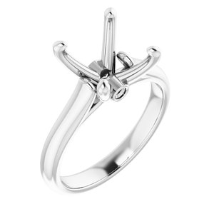 14K White Gold 10 mm Round Engagement Ring Mounting