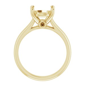 10K Yellow Gold 11x9 mm Oval Engagement Ring Mounting
