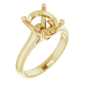 10K Yellow Gold 11x9 mm Oval Engagement Ring Mounting