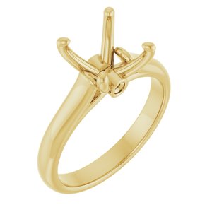 14K Yellow Gold 8x8 mm Cushion Engagement Ring Mounting