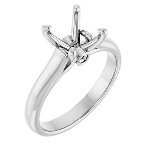 14K White Gold 8 mm Round Engagement Ring Mounting