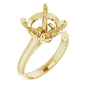 14K Yellow Gold 11 mm Round Engagement Ring Mounting