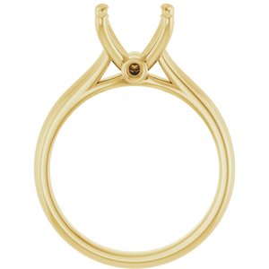 14K Yellow Gold 8x8 mm Cushion Engagement Ring Mounting