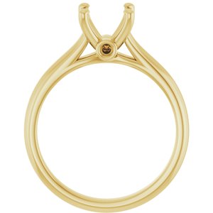 14K Yellow Gold 7.4 mm Round Engagement Ring Mounting