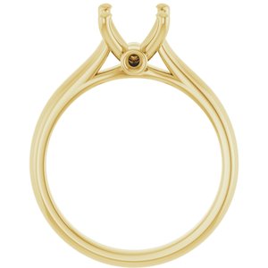 14K Yellow Gold 9x7 mm Oval Engagement Ring Mounting