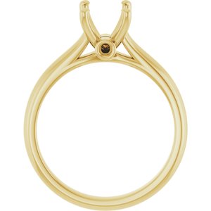 14K Yellow Gold 8x6 mm Emerald Engagement Ring Mounting