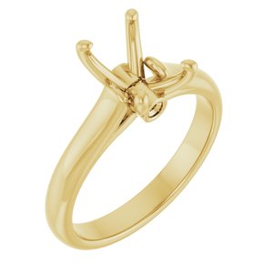 14K Yellow Gold 8x6 mm Emerald Engagement Ring Mounting