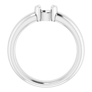Platinum 5.2 mm Round Half-Bezel Solitaire Engagement Ring Mounting