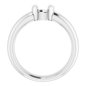 Platinum 5.5 mm Round Half-Bezel Solitaire Engagement Ring Mounting