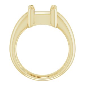 14K Yellow Gold 8x8 mm Square Half-Bezel Solitaire Engagement Ring Mounting