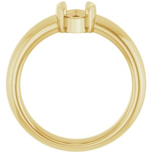 10K Yellow Gold 10x5 mm Marquise Half-Bezel Solitaire Engagement Ring Mounting