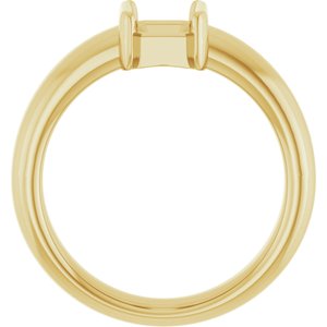 14K Yellow Gold 7x5 mm Emerald Half-Bezel Solitaire Engagement Ring Mounting