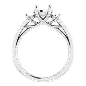 14K White Gold 6 mm Round Engagement Ring Mounting