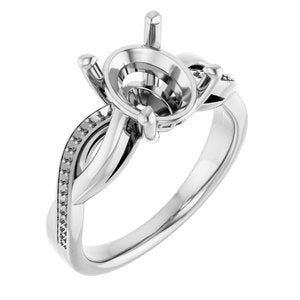 Platinum  10x8 mm Oval Engagement Ring Mounting