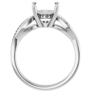 Platinum  10x8 mm Oval Engagement Ring Mounting