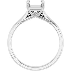 14K White Gold 5.5x5.5 mm Square Solitaire Engagement Ring Mounting 
