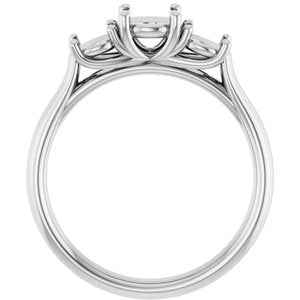 14K White Gold 5.5 mm Round Engagement Ring Mounting