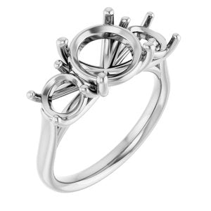 10K White Gold 8.8 mm Round Engagement Ring Mounting