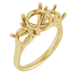 14K Yellow Gold 8.8 mm Round Engagement Ring Mounting