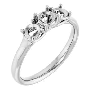 14K White Gold 4.4 mm Round Engagement Ring Mounting