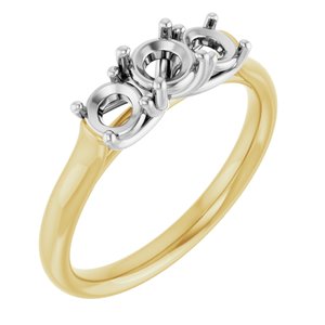 14K Yellow/White Gold 4.4 mm Round Engagement Ring Mounting