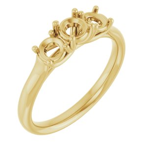 14K Yellow Gold 4.4 mm Round Engagement Ring Mounting