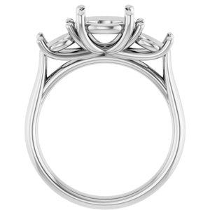 Platinum 8.2 mm Round Engagement Ring Mounting