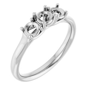 14K White Gold 4.1 mm Round Engagement Ring Mounting