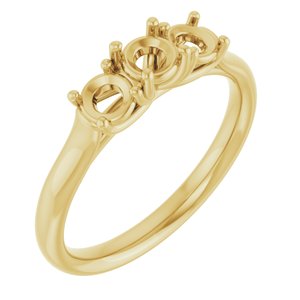 14K Yellow Gold 4.1 mm Round Engagement Ring Mounting