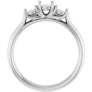 14K White Gold 4.4 mm Round Engagement Ring Mounting