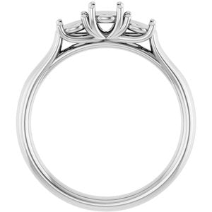 14K White Gold 4.1 mm Round Engagement Ring Mounting