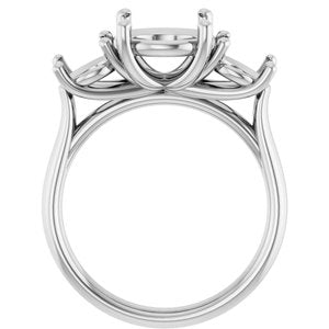 Platinum 9 mm Round Engagement Ring Mounting