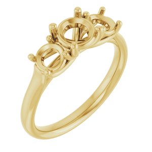 14K Yellow Gold 5.8 mm Round Engagement Ring Mounting
