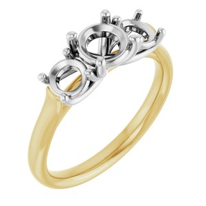 14K Yellow/White Gold 5.8 mm Round Engagement Ring Mounting
