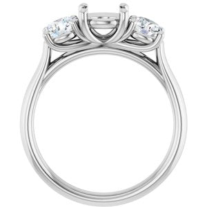 14K White Gold 6.5 mm Round 3/4 CTW Lab-Grown Diamond Semi-Set Engagement Ring 