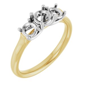 14K Yellow/White Gold 4.8 mm Round Engagement Ring Mounting