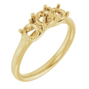 14K Yellow Gold 4.8 mm Round Engagement Ring Mounting