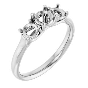 14K White Gold 4.8 mm Round Engagement Ring Mounting