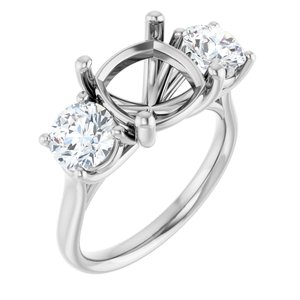 14K White Gold 9X9 mm Cushion 1 5/8  CTW Lab-Grown Diamond Semi-Set Engagement Ring