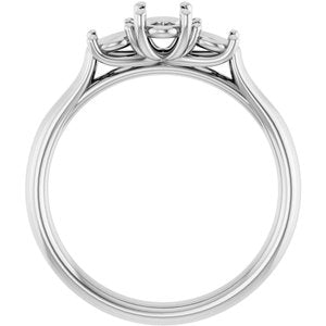 14K White Gold 6x4 mm Oval Engagement Ring Mounting