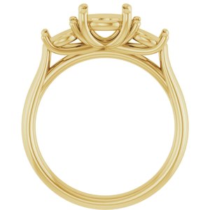 14K Yellow Gold 7 mm Round Engagement Ring Mounting