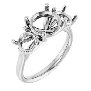 Platinum 9 mm Round Engagement Ring Mounting