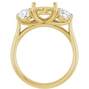 14K Yellow Gold 10X8 mm Oval 1 1/5  CTW Lab-Grown Diamond Semi-Set Engagement Ring