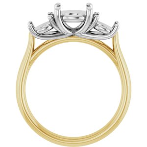 14K Yellow/White Gold 7.4 mm Round Engagement Ring Mounting