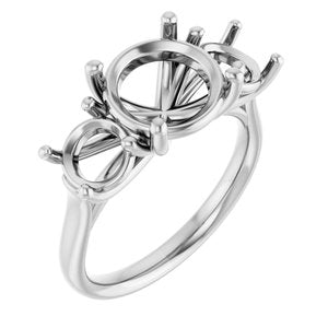 Platinum 9.4 mm Round Engagement Ring Mounting