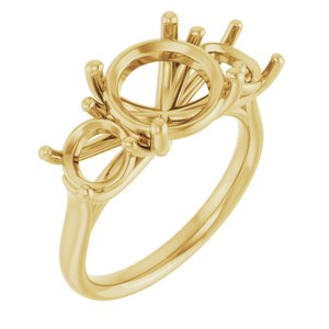 10K Yellow Gold 9.4 mm Round Engagement Ring Mounting