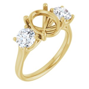 14K Yellow Gold 10X8 mm Oval 1 1/5  CTW Lab-Grown Diamond Semi-Set Engagement Ring