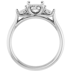 Platinum 8x6 mm Oval Engagement Ring Mounting