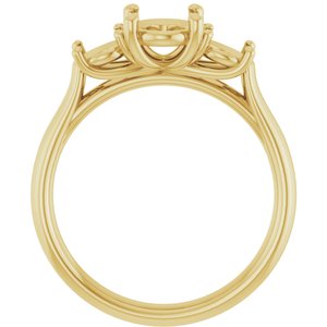 14K Yellow Gold 8x6 mm Oval Engagement Ring Mounting