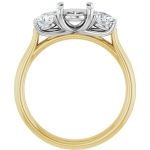 14K Yellow/White Gold 8X6 mm Oval 5/8 CTW Lab-Grown Diamond Semi-Set Engagement Ring